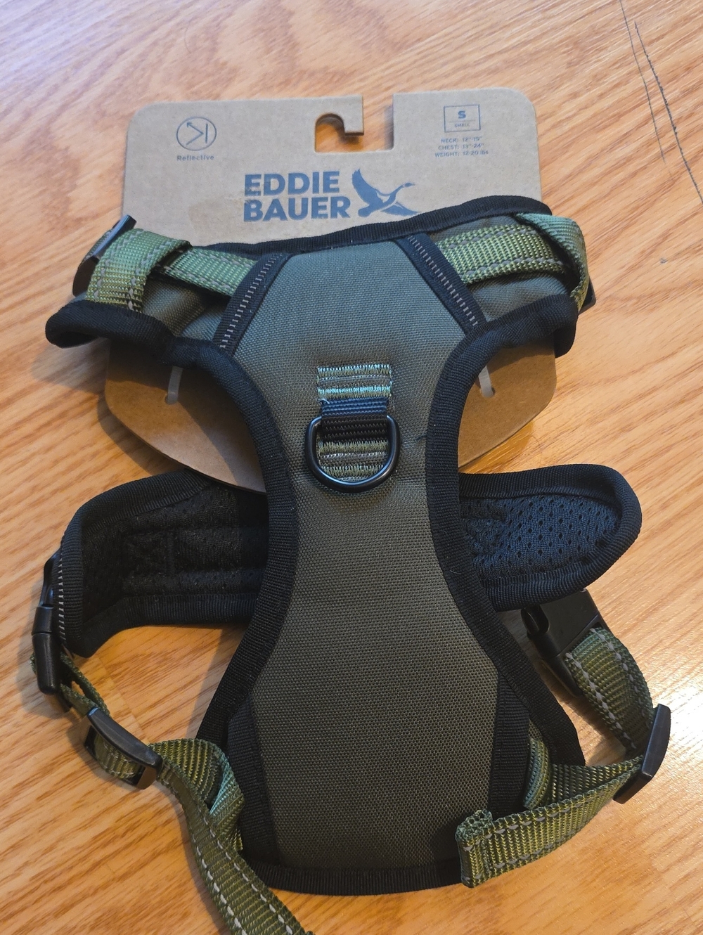 Eddie Bauer Olive Green and Black Padded Dog Harness